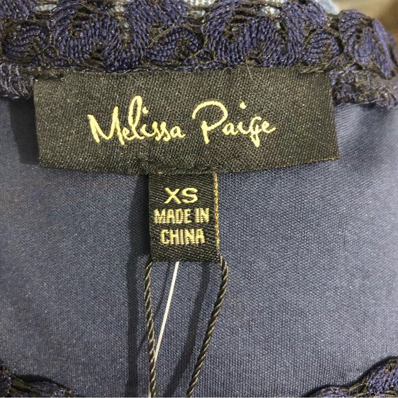 Melissa Paige Navy Crochet Short Sleeve Dress XS NWT - Picture 5 of 9